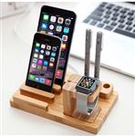 Deluxe Edition Apple Watch 38mm / 42mm Luxe Bamboo Echt Houten Premium Stand Houder / iPhone 6 / SE 