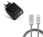 DrPhone Durable Pro® - Metalen Micro USB Oplaadkabel + Adapter - Voor Micro-USB Aansluiting (Tablet/