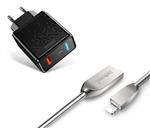 DrPhone Durable Pro® - Metalen Lightning Apple Oplaadkabel + Adapter - Voor Lightning Aansluiting (i