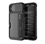 DrPhone iPhone X/XS TPU Kaarhouder Armor Case met magnetische autohouder ondersteuning - Zwart