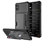 DrPhone iPhone XR TPU Kaarthouder Armor Case  met Verstevigde hoeken & magnetische autohouder onders