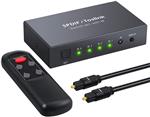 DrPhone 4x1 Digitale optische audio SPDIF Toslink – Glasvezelschakelaar met en IR-afstandsbediening 