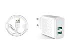 DrPhone - ACC02 IQ Smart 2 Poort Lader + Gecertificeerde 2 Meter Lightning naar USB kabel