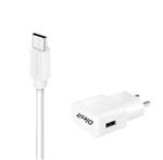 OLESIT 5V 2A 10W. 1 poort USB Oplader UNS-1538 Adapter + 1 Meter TYPE C - USB C Kabel Wit voor de So