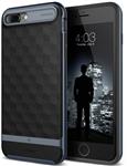 Caseology ® Parallax Series Shock Proof Grip Case iPhone 7+/8+(Plus) Black/Deep Blue + Screenprotect