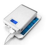 100% 10400 mAh Powerbank met LED - Indicatie + LED Lamp Luxurious Silver