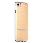 iPhone 7+ Plus X-LEVEL Goodcyl Carbon fiber Textuur Soft TPU Case - Goud