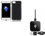iPhone 8 /  7 -  3 in 1 set Draadloos Opladen Wireless Premium Transparante Receiver Case Night Shad
