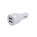 Universele Auto lader 3.1A FAST CHARGE met dubbele USB poort en LED lamp WIT