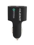 OLESiT Dual USB Fast Charge 36W - Autolader Qualcomm Quick Charge 2.0 4.8A Auto Oplader Geschikt voo