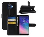 DrPhone Galaxy A6 2018 Flipcover - Bookcase - Luxe booktype PU Lederen Portemonnee Case - Wallet Cas