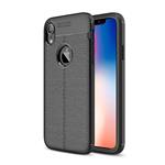 DrPhone iPhone XS MAX (6.5 inch) TPU Siliconen Autofocus Hoesje - Leren Achterkant Textuur