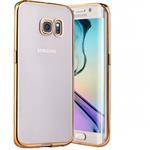 Samsung S7 Edge Hoesje TPU Electro Shine Case Goud + Autolader