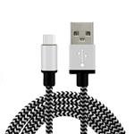 1 meter Gecertficieerd Extra Sterke NYLON Type C USB kabel  - Wit