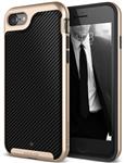 Caseology® Envoy Series iPhone 8 / 7 Carbon Fiber Black / Gold + iPhone Screenprotector HD