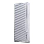 iPhone 7 X-Level Wallet Serie 2 Carbon Style Portemonnee Case - Zilver