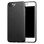 iPhone 7+ Plus X-LEVEL 0.8mm Carbon fiber Textuur TPU Soft Case - Zwart