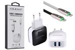 Olesit 3.4A 17W Snellader Adapter 2 Poort + Lightning 1M 3.0A Kabel High Speed - Geschikt voor iPhon