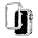 DrPhone Apple Watch 1/2/3 38mm TPU Bling Case met Kristal Diamanten Look - Beschermend frame – Zilve
