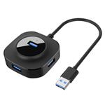 DrPhone CQ - 4 poorten USB 3.0 Hub - Uitbreiden USB Poorten op Laptop / Desktop PC – 5GBPS - Zwart