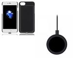 iPhone 8 / 7 - 3 in 1 set Draadloos Opladen Wireless Premium Transparante Receiver Case Night Shade 