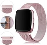DrPhone Fitbit Versa /Versa 2/Lite/SE  Magnetische Milanese Armband - RVS Horlogeband - Rosegold