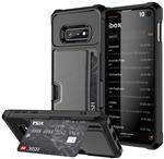 DrPhone Galaxy S10 TPU Kaarthouder Armor Case  met Verstevigde hoeken & magnetische autohouder onder