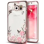 Flower Bloemen Case Diamant Crystal TPU Hoesje A5 2017 - Rose Goud