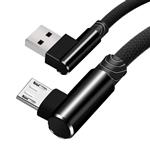 DrPhone D9 Micro USB Dubbele 90° Haakse Nylon Gevlochten 3A kabel – 1 Meter -Datasynchronisatie & Sn