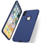 iPhone X Soft Gel Ultradunne schokbestendige Hybrid 360 TPU Case - Blauw