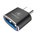 LUXWALLET DMA12 USB C / Type C Male naar USB 3.0 Female OTG Adapter -Zwart