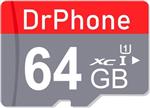DrPhone MSI – XC U3 - 64GB Micro SD Kaart Opslag - Met SD Adapter - High Speed Klasse 10 - Premium O