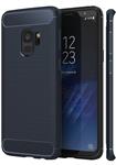 Samsung S9 Geborsteld Rugged TPU case - Ultimate Drop Proof Siliconen Case - Carbon fiber Look - Bla