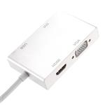 DrPhone DDH2 - 4 in 1 – Adapter Hub voor Laptop / Smartphone / Tablet - USB-C naar VGA + 4K DVI + 4K