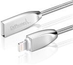 DrPhone Metalen Zinc Lightning USB Kabel – 5V – 2.4A – 1.5x Sneller laden - Versterkte draadhardheid