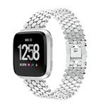 DrPhone Fitbit Versa /Versa 2/Lite/SE Fashion Sport Horloge Band Armband Rvs Roestvrij Staal - Zilve