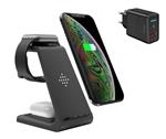 DrPhone QW3 – 3 In 1 - Draadloze Oplader Dock – Apple Watch – Apple Airpods – Galaxy Buds - iPhone  