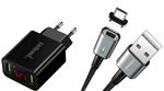 DrPhone iCON - Magnetische Micro USB Oplaadkabel 3A + Thuislader 2 poorten USB Oplader 2.2A met LED 