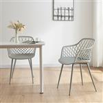 [en.casa] Eetkamerstoel set van 2 Kangasniemi 82x56x52 cm lichtgrijs