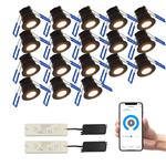 Smart Lemilux zwarte Frano Set Inbouwspots Buiten 18-stuks