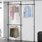 [en.casa] Telescopisch kledingrek Kemi verstelbaar zwart 150-230 cm