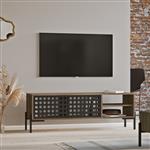 [en.casa] Tv-meubel Lemi 144x40x49cm eiken grijs en antraciet