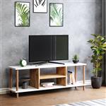 [en.casa] TV meubel Ærøskøbing 120x29x43 cm wit houtkleurig