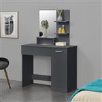 Kaptafel Krugersdorp met spiegel 137,5x90x38 cm donkergrijs