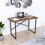 [en.casa] Bureau Tjeldsund 120x60x75 cm walnootkleurig en zwart