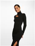 Fitted maxi jumper dress with slit 222-Rmding