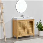 [en.casa] Wastafelonderkast Ingmarsö bamboe 60x67x30 cm houtkleurig