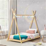 [en.casa] Kinderbed Vimpeli tipi bamboe 70x140 cm houtkleurig