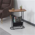 [en.casa] Bijzettafel Bov 64x55x24cm zwart en walnootkleurig