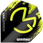 Winmau MvG Logo Mega Standaard Flights Zwart Groen